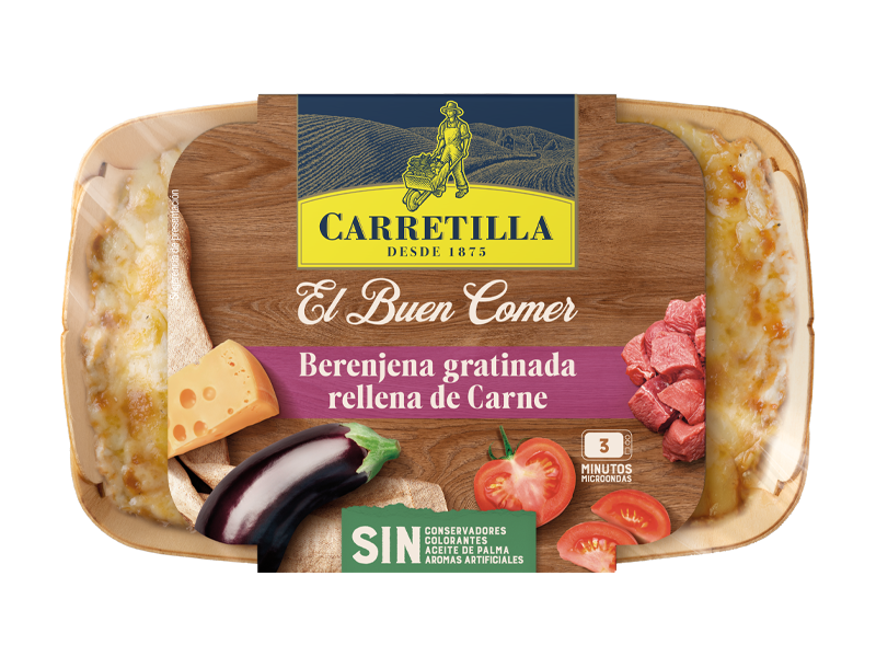 Berenjena gratinada rellena de carne