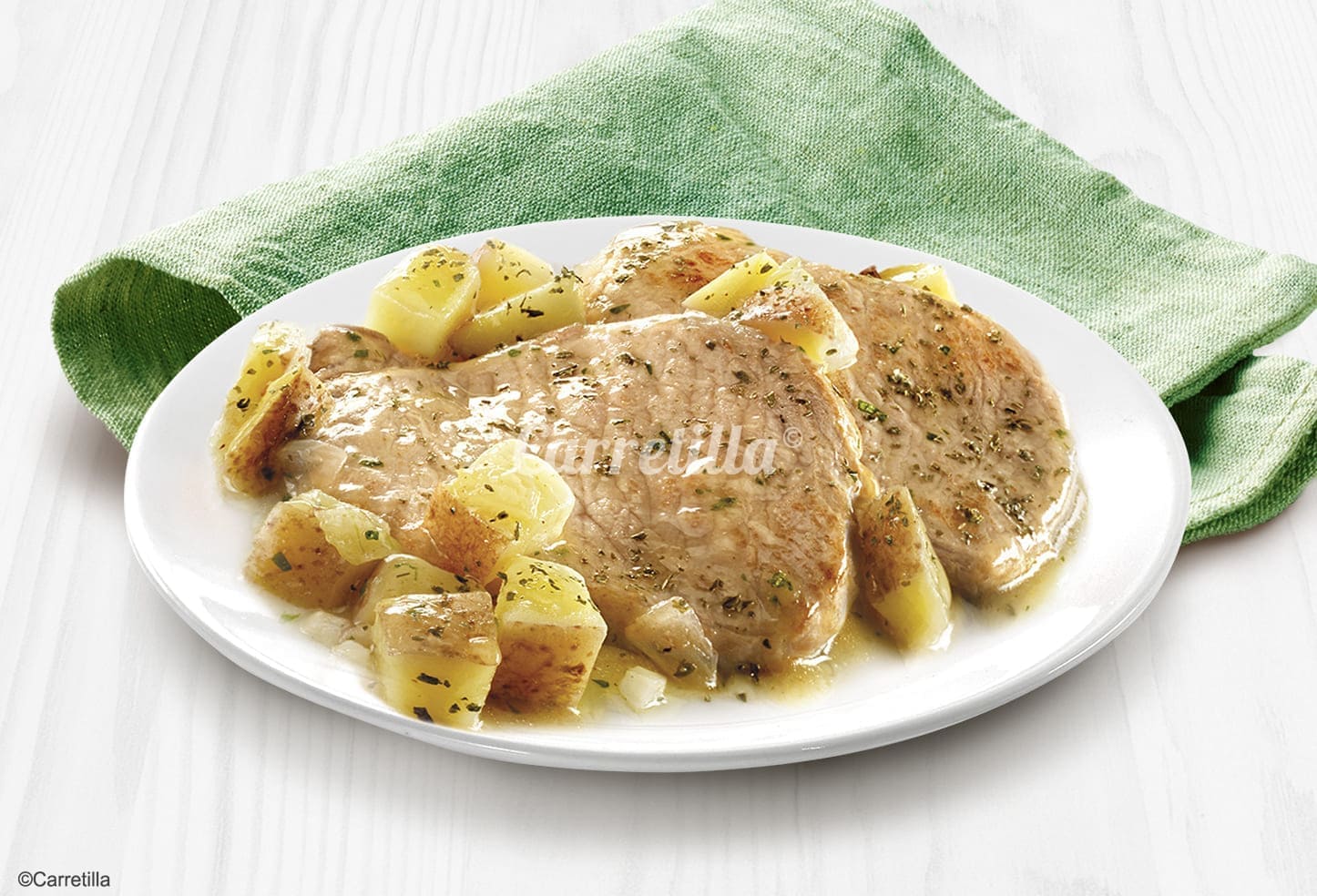 Garlic Pork Fillet with Roast Potatoes