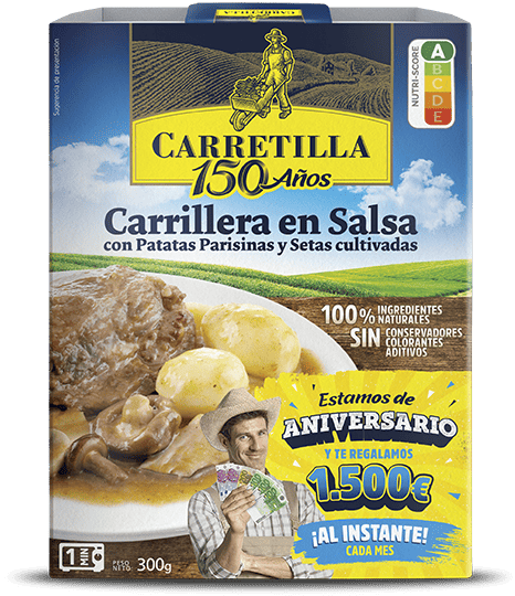 Carrillera en Salsa con Patatas Parisinas y Setas cultivadas